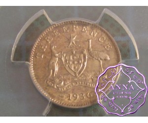Australia 1936 Threepence PCGS MS64