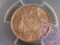 Australia 1936 Sixpence PCGS MS63