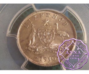 Australia 1910 Sixpence PCGS MS63