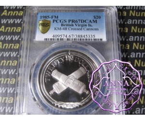 British Virgin Island 1985 Silver Proof $20 KM-48 PCGS PR67 DCAM