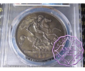 Great Britain 1897 Victoria Crown PCGS MS62