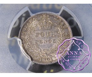 British Guiana 1901 Four Pence PCGS AU55