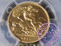 Great Britain 1911 George V Gold Proof 1/2 Sovereign PCGS PR65 Cameo