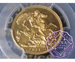 Great Britain 1911 George V Gold Proof Sovereign PCGS PR65