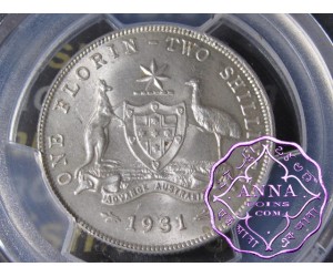 Australia 1931 Florin PCGS MS63