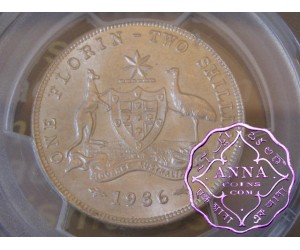Australia 1936 Florin PCGS MS64