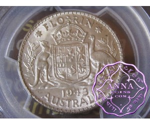 Australia 1943 S Florin PCGS MS64