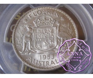 Australia 1953 Florin PCGS MS64