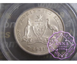 Australia 1931 Florin PCGS MS63
