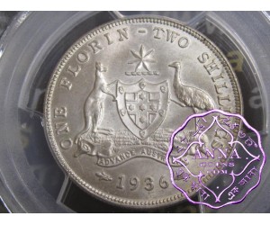 Australia 1936 Florin PCGS MS63