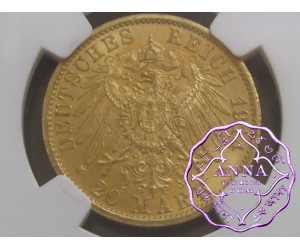 Germany 1914 A Prussia Wilhelm II Gold 20 Mark NGC MS64