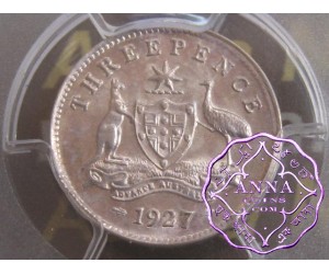 Australia 1927 Threepence PCGS MS63
