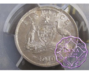 Australia 1910 Sixpence PCGS MS64+