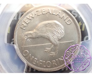 NZ 1963 Florin PCGS MS65, Key Date