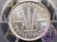 Australia 1959 Threepence PCGS MS64 Australia 1959 Threepence PCGS MS64