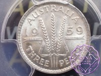 Australia 1959 Threepence PCGS MS66 Australia 1959 Threepence PCGS MS66