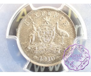 Australia 1910 Sixpence PCGS MS65