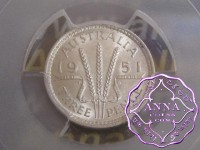 Australia 1951 PL Threepence PCGS MS63 Australia 1951 PL Threepence PCGS MS63