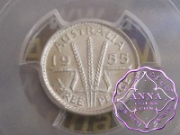 Australia 1955 Threepence PCGS MS65 Australia 1955 Threepence PCGS MS65