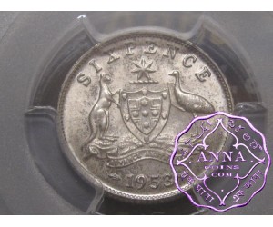 Australia 1953 Sixpence PCGS MS63