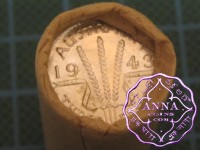 1943 D Threepence Mint Roll
