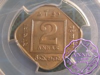 British India 1936b 2 Anna PCGS MS63