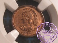 Canada 1870 Anticosti Island 1/8 Penny Copper Token NGC MS63RB (2)