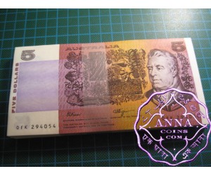 1990 R212 $5 Fraser/Higgins Bundle of 100 UNC