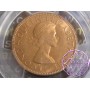 New Zealand 1956 No Strap Penny PCGS MS65RD