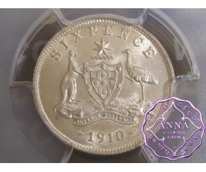 Australia 1910 Sixpence PCGS MS64
