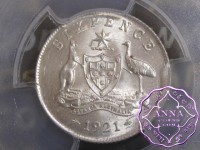 Australia 1921 Sixpence PCGS MS62
