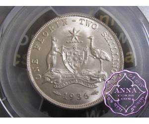 Australia 1936 Florin PCGS MS63
