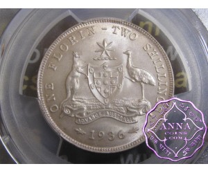 Australia 1936 Florin PCGS MS64