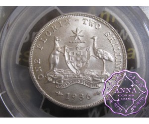 Australia 1936 Florin PCGS MS64