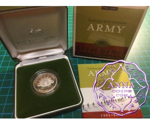 Australia 2001 $1 silver proof Coin w/box & COA