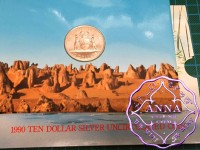 Australia 1990 State Series $10 Silver UNC Coin in Card