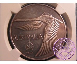 Australia 1967 Goose Dollar NGC MS62 Cameo