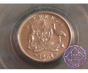 Australia 1961 Proof Sixpence PCGS PR65