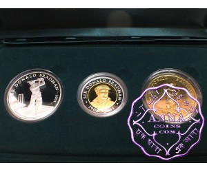 Australia 2001 Bradman Silver & Gold 3 Coin Proof Set