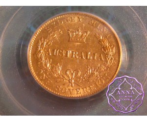 Australia 1870 Sydney Mint Gold Sovereign PCGS AU53