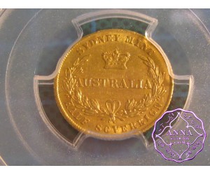 Australia 1858 Victoria gold 1/2 Sovereign Sydney Mint PCGS AU55