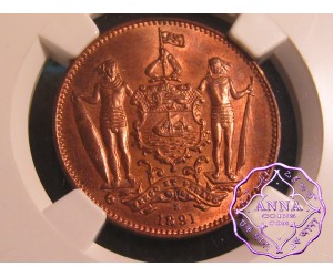 British North Borneo 1891 H Cent NGC MS63RB