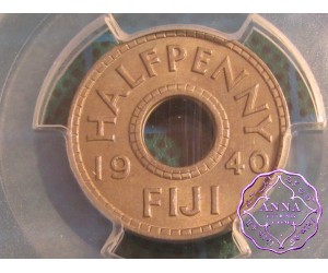 Fiji 1940 Halfpenny, PCGS MS63
