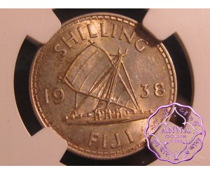 Fiji 1938 Shilling NGC AU55