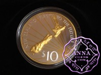 New Zealand 2000 Millennium Gold Plated Silver Proof Coin With COA 