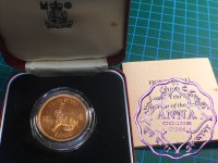Hong Kong 1987 $1000 Gold Coin With COA