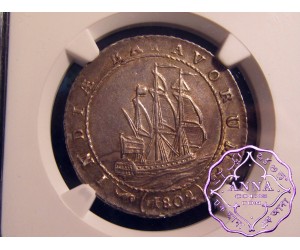 Netherlands East Indies 1802 Batavian Republic Clipper Ship Gulden NGC AU58