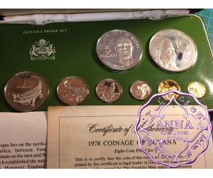 Guyana 1978 Proof Set 8 Coins