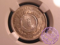 Costa Rica 1923/1893 Counterstamp 50 Centimos NGC AU58