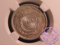 Costa Rica 1923/1892 Counterstamp 50 Centimos NGC AU58
